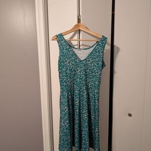 Teal Floral Midi Dress